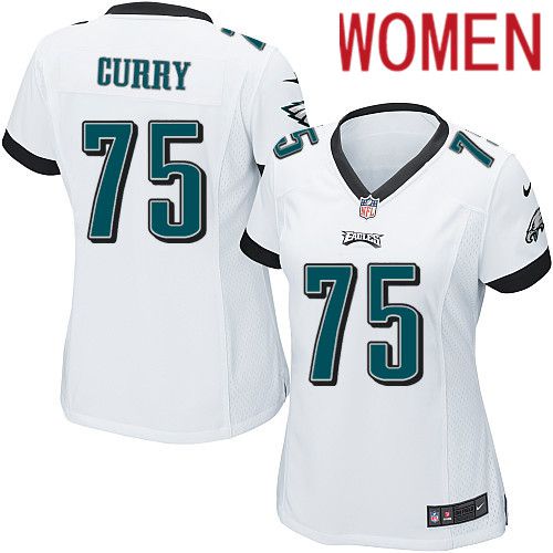 Women Philadelphia Eagles 75 Vinny Curry Nike White Game NFL Jersey